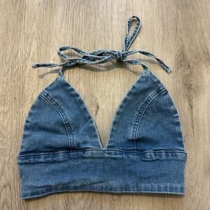 Denim halter top size small